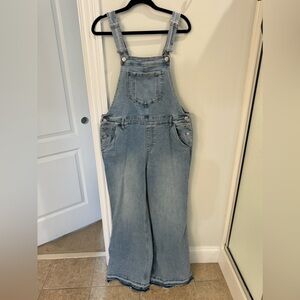 Boot Barn Cleo + Wolf blue denim Wide leg Overalls - Size Large